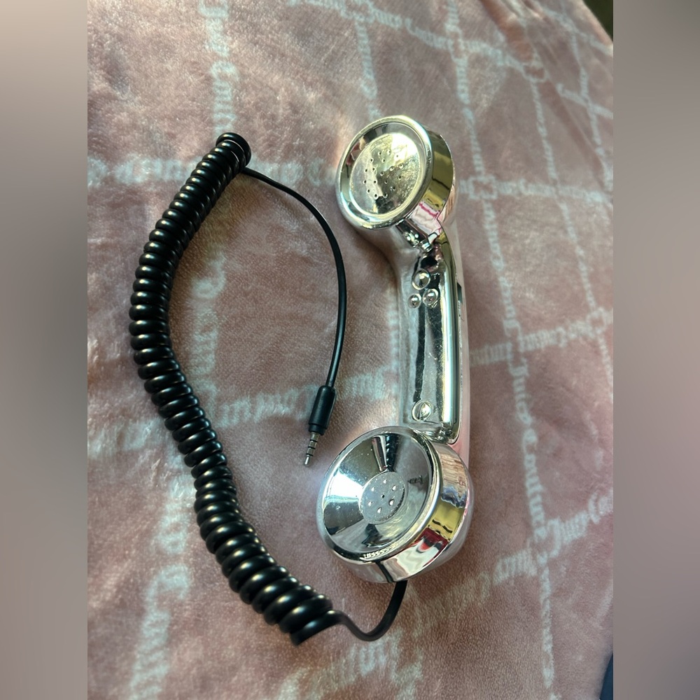 Aux Plug in Silver Telephone